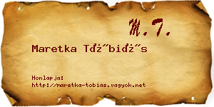 Maretka Tóbiás névjegykártya